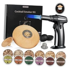 Whiskey Smoker kit with Torch,including 6 wood chips and Ice Ball Mold,Old 