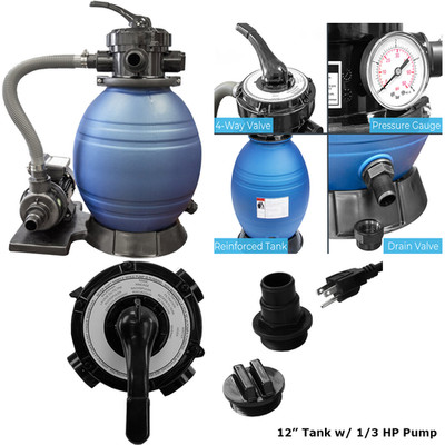 Rx Clear 12'' Above Ground Sand Filter System For Intex, Bestway & Coleman Pools