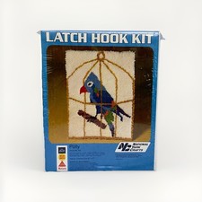 Vintage Latch Hook Parrot Kit 404 'Polly' Parrot Bird Colorful Yarn