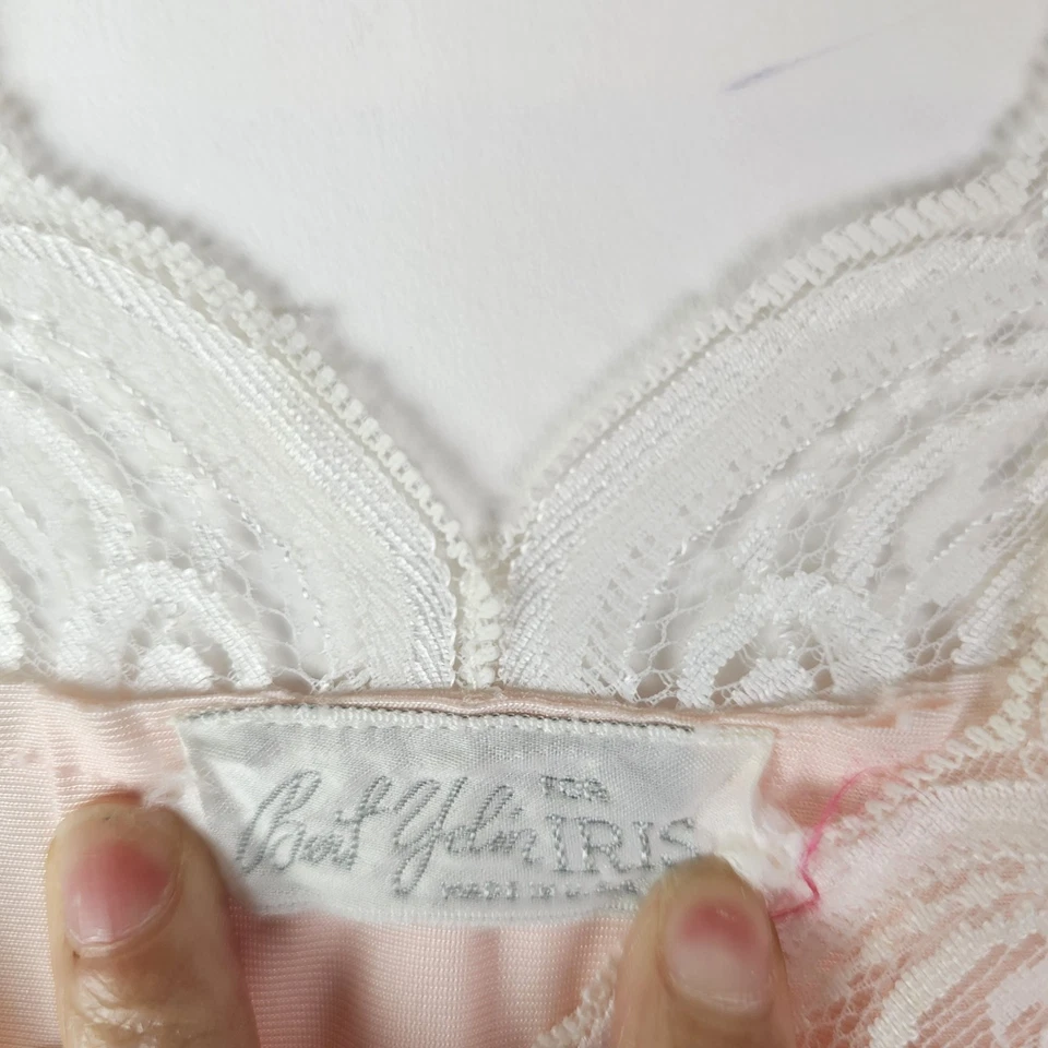 Bert Yelin Para Iris Camisón Largo De Colección Encaje Floral Corbata Suave Fluido Rosa L Foto 2 de 4