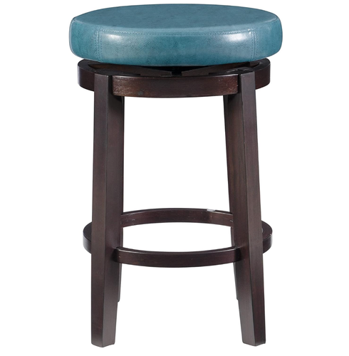 Counter Height Bar Stools Swivel Kitchen Chairs Brown/Teal 24"H Upholstered Seat - Picture 3 of 6