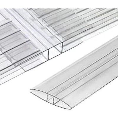 BAYER PAC OF 2 H CONNECTORS 72'' ( 6 FEET ) LONG FOR 14 mm CLEAR POLYCARBONATE SHEETS