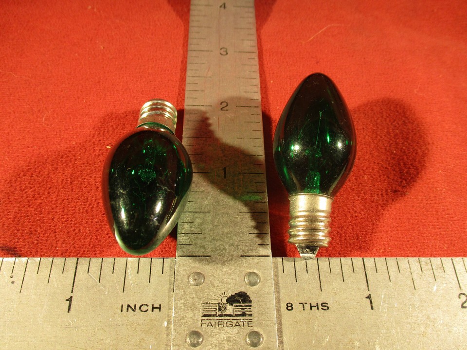 C7 Christmas Light Bulbs Transparent Green Candelabra base Lot of 12 eBay