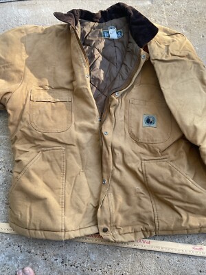 Vintage Bercowear Blanket Lined Brown Chore Jacket Size XXL 52