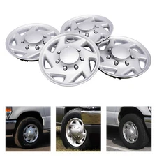 For 99-18 Ford Econoline E250 E350 E450 Hub Cap Silver Van Full Wheel Cover 4Pcs