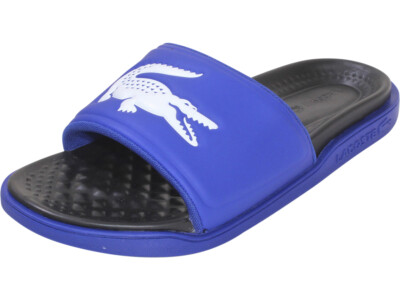 Lacoste Men's Croco-Dualiste-222 Slide Sandals Shoes Navy/White