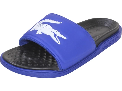 Lacoste Men's Croco-Dualiste-222 Slide Sandals Shoes Navy/White