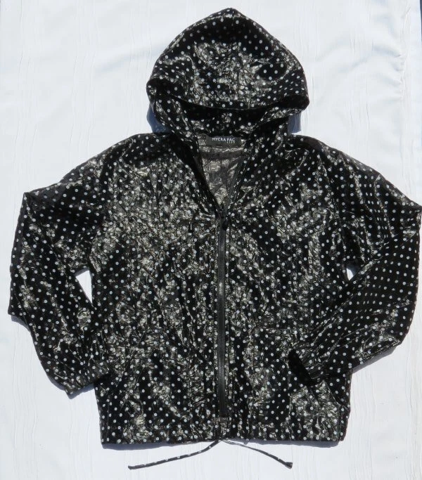 MYCRA PAC LITE США sz 1 S/M черный и белый горошек полный молнии с капюшоном куртки Топ - Изображение 3 из 4