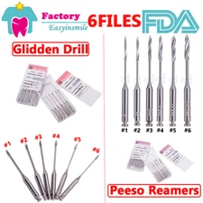Endo Files Dental Peeso Reamers/Glidden Gates Spiral Burs Root Canal Drill 6Pcs