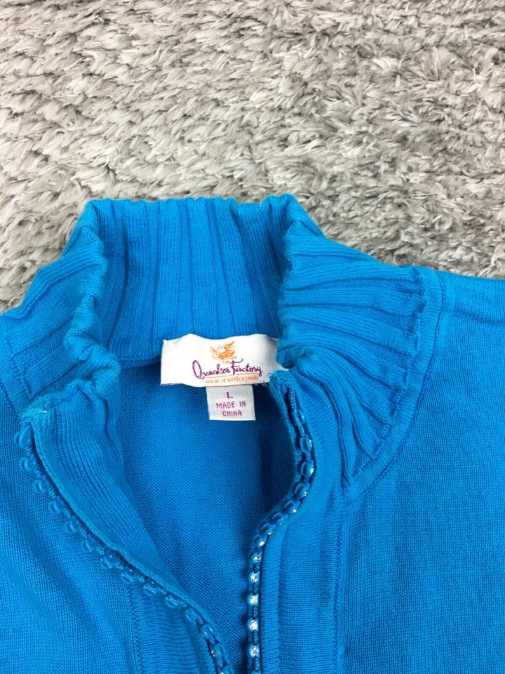 Quacker Factory Full Zip Jacket Womens Size Large Mock Neck Stretch - Image 4 of 4