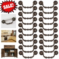 20PCS Vintage Drop Bail Dresser Drawer Pull Antique Bronze Cabinet Handle Knob