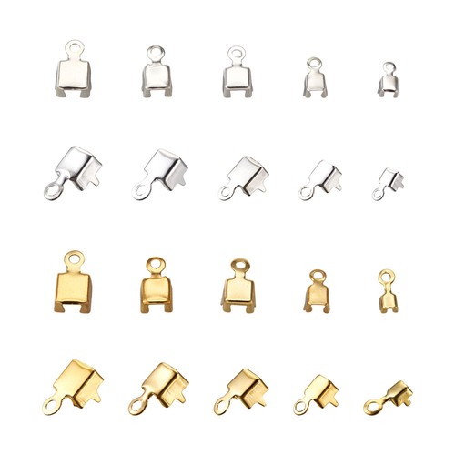 200x Brass Cup Chain Ends Silver & Golden for Rhinestone Cup Chain