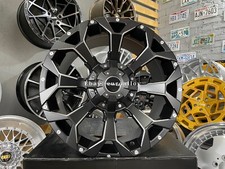 4 x 18 Inch 6x139.7 Split-Spoke Black Alloy Wheels: Fits For Toyota Land Cruiser