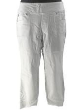 Belle by Kim Gravel TripleLuxe Twill Jegging with Frayed Hem White