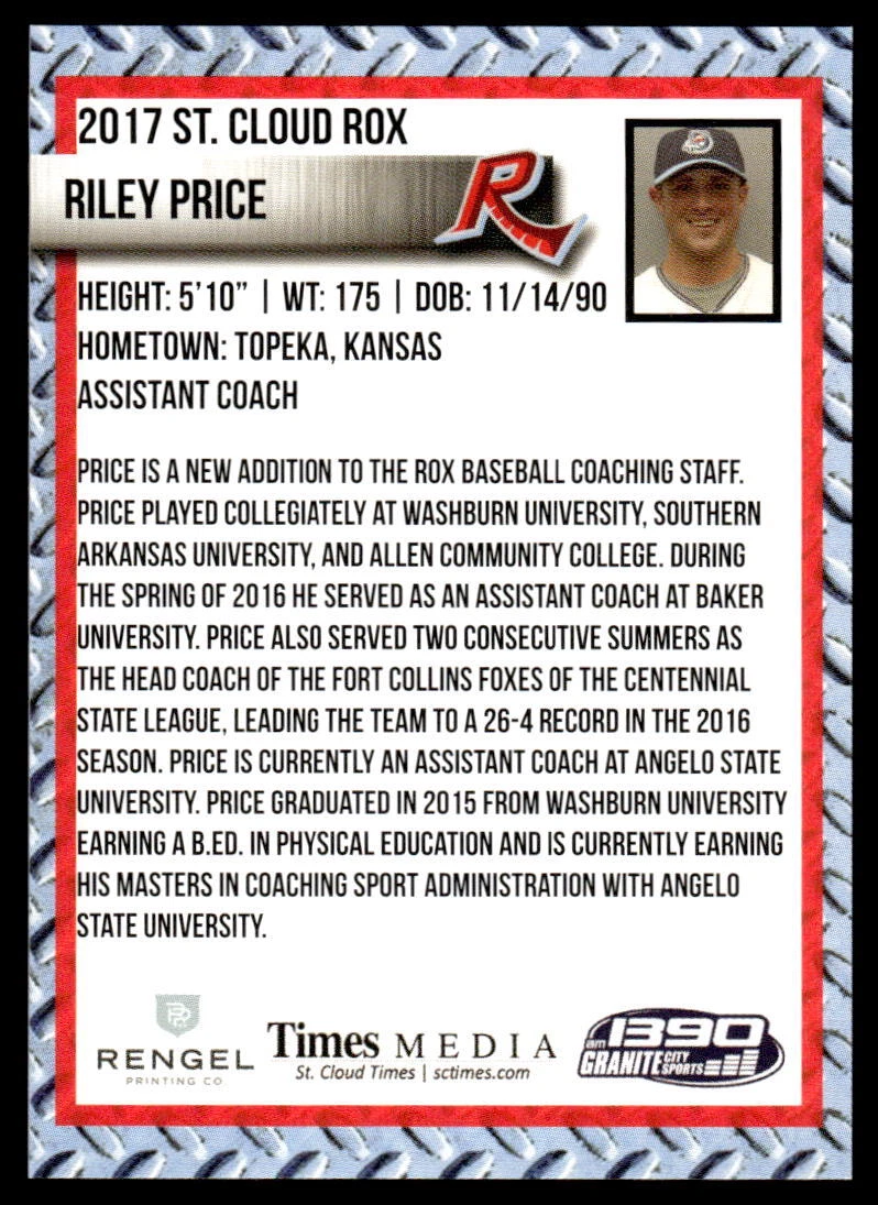 2017 St. Cloud ROX #NNO Riley Price - | eBay