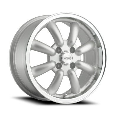 KONIG Rewind Rim 15X7 4X114.3 Offset 0 Silver Machine Lip (Quantity of 4)