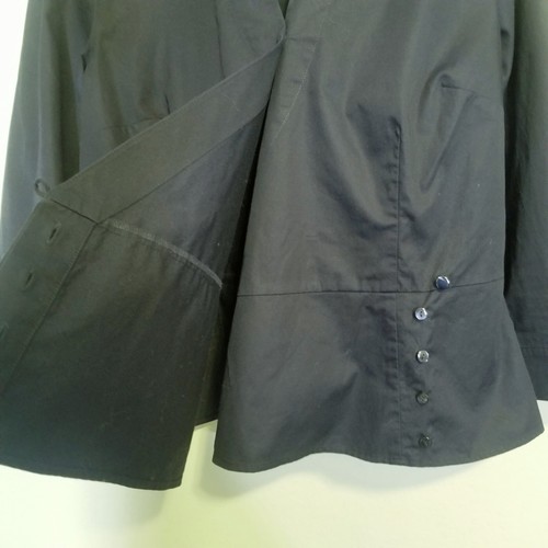 Talbots Wrap Blouse Top Womens Size 8 Navy Blue Shirt 3/4 Sleeve 100% Cotton - Picture 6 of 15