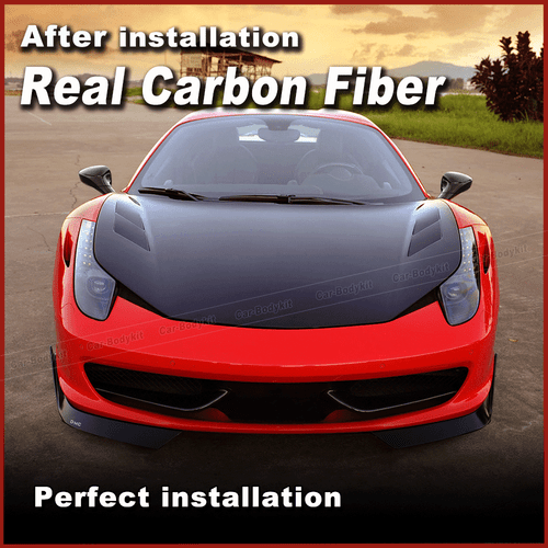 For Ferrari 458 Italia 2011-2016 Dry Carbon Fiber Side Mirror Cover Caps Replace - Picture 2 of 11