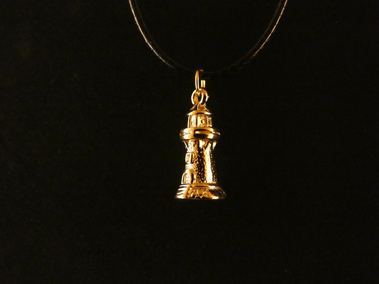 Leuchtturm Anhänger mit Kette 24 Karat Vergoldet Ostsee Nordsee Meer Bucht