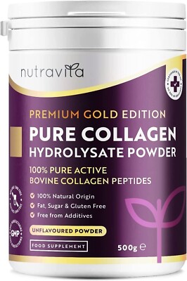 NUTRAVITA Pure Collagen Premium Gold Standard | 100% Rinderpeptide 500g
