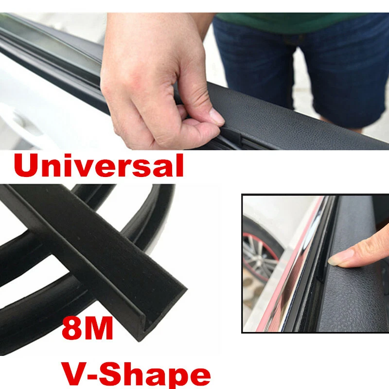 8M Car Door Window Trim Edge Moulding Rubber Noise Weatherstrip Seal Strip Black - Image 2 of 4