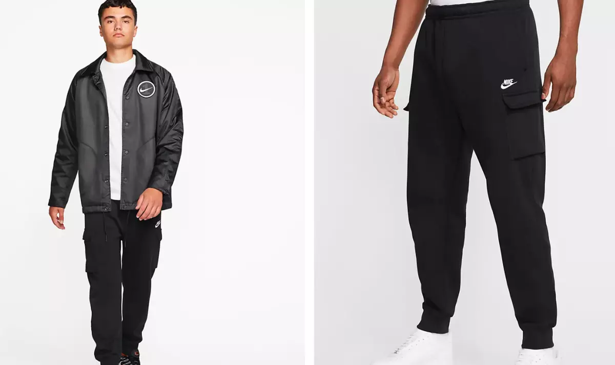 Nike Club fleece cargo jogger in black