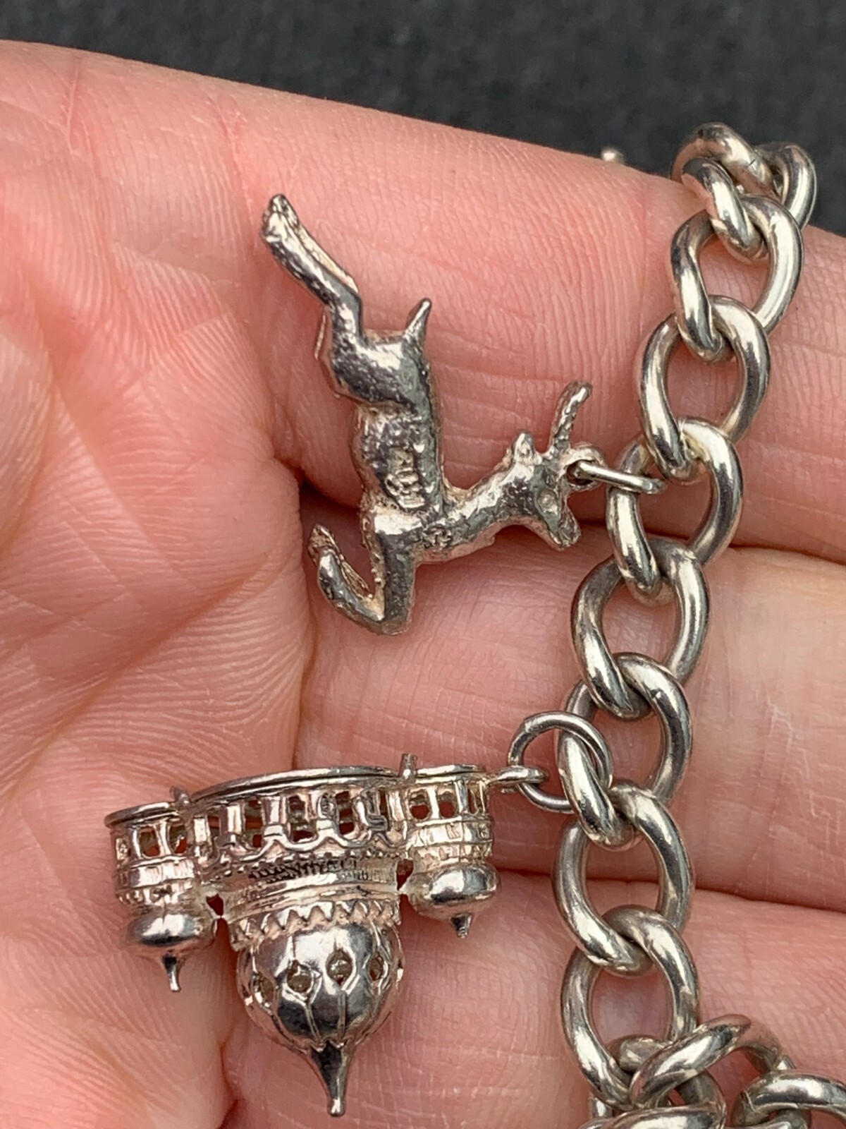 Silver charm bracelet, vintage heavy 47.6 grams eBay