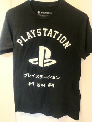 Black Sony Playstation Logo Japanese Kanji T Shirt Ripple Junction Size  Small S