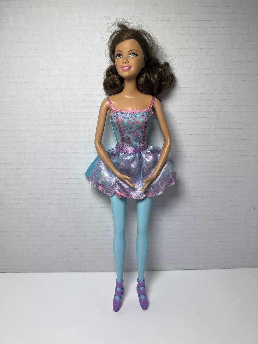 Barbie Ballerina Brunette Brown Hair Ballet Dancer Doll Mattel 2008 9