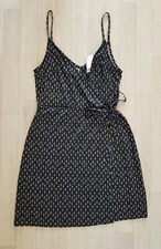 H&M size SMALL black WRAP OVER DRESS summer STRAPPY blue SHORT mini HOLIDAY