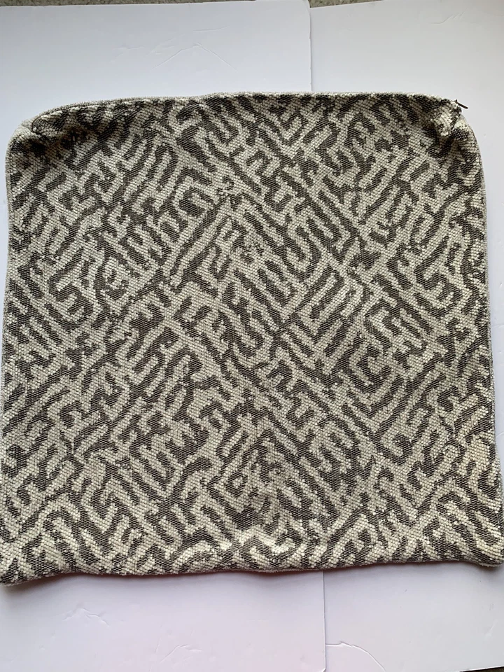 2 Fundas Almohadas Chenille Abstracto Taupe Marfil Blanco roto 21" x 20" (B) Foto 3 de 4