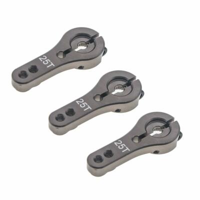 3 BLACK Aluminum 25T Servo Horn for POWER HD SAVOX 1258TG 1256TG 1210SG 0231MG