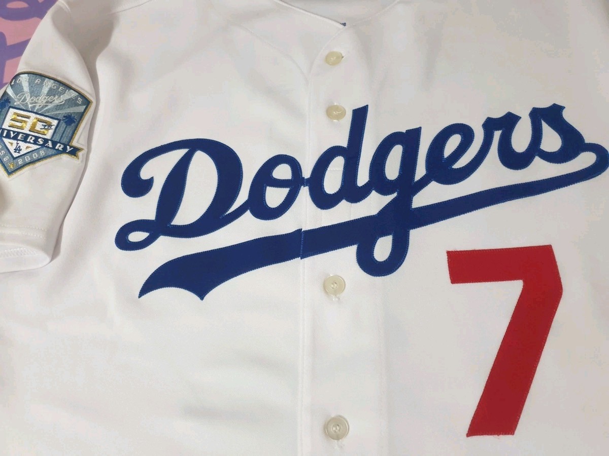 Los Angeles Dodgers アメリカンフットボールジャージ Los Angeles Dodgers James Loney #7 Baseball Majestic Jersey Size52