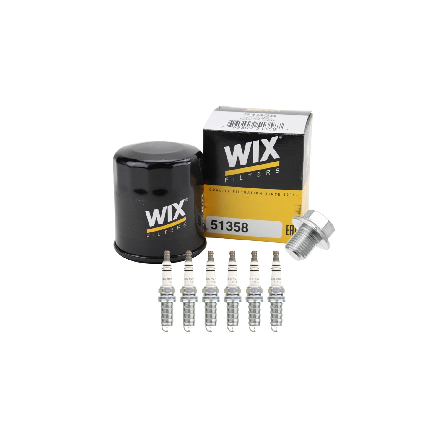 Wix Engine Oil Filter  NGK 6 Spark Plugs kit for 35Z Altima G35 Maxima QX4 V6