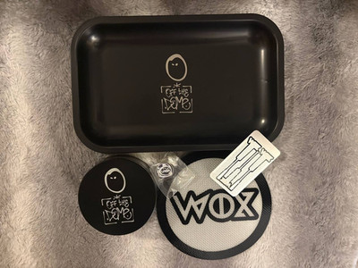 Off The Dome Rolling Tray Set w/ Grinder + Wox Silicone Mat & Tool Card   New