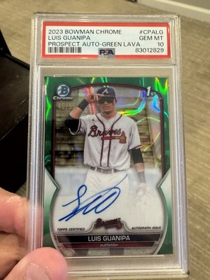 Bowman Chrome 1st Auto Luis Guanipa #CPA-LG /99 Green Lava /99 PSA 10 Autograph
