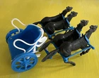 VTG MARX BEN HUR  Blue/white Chariot Black HORSES Playset