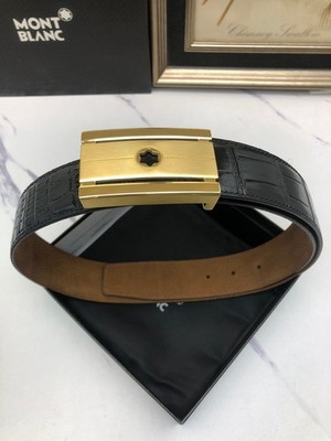 Montblanc Men's Belt   Cowhide Strap, 4.0 cm Wide