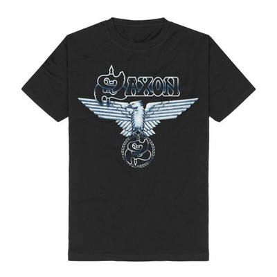 Saxon T-Shirt Herren 45 Years schwarz Band-Merch, Bands 100% Baumwolle