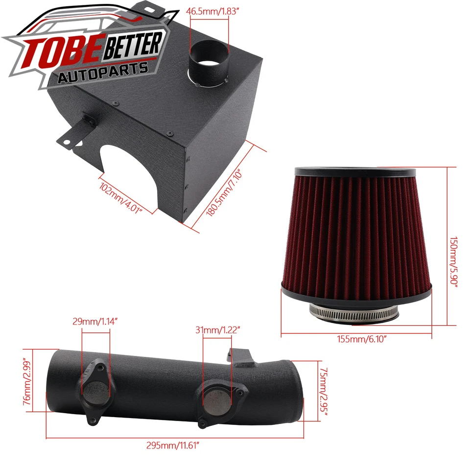 Heat Shield Cold Air Intake System Aluminum Pipe For 2018-2022 Honda Accord 2.0L Foto 2 de 4