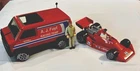 Vintage Tonka AJ Foyt Racing  Team Van And  racecar with 2 figures