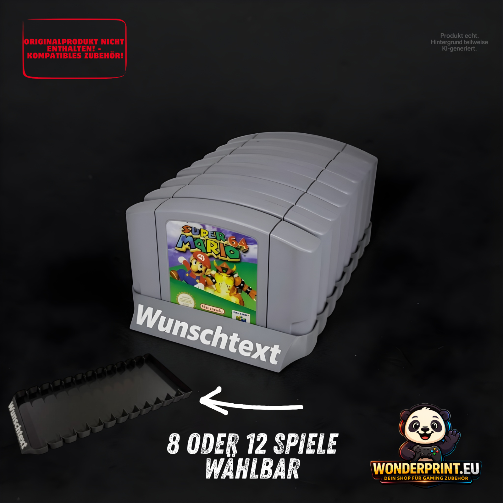 Halterung passend für Nintendo 64 N64 Spiele Aufsteller Ständer Halter Stand