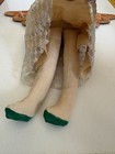 Folk Art Vintage Primitive Cloth Angel Doll Handmade Wood Wings — photo 4