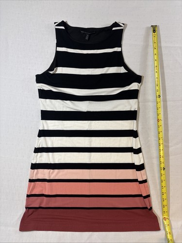 White House Black Market  striped colorblock mini dress Size Med Y2K Figure-hug