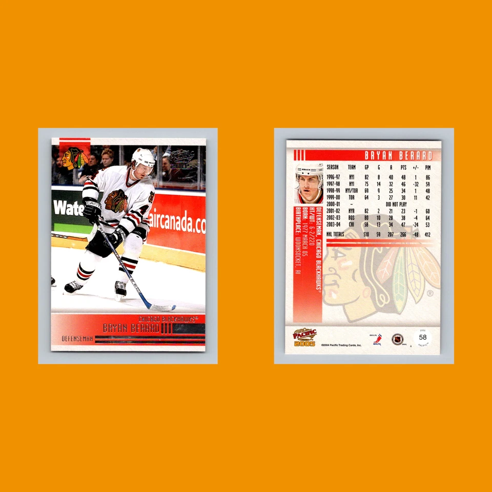 Bryan Berard #58 2004-05 Pacific Chicago Blackhawks Hockey Card NHL - Image 3 of 3