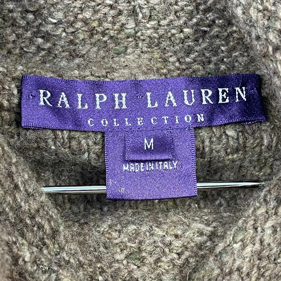 Ralph Lauren Collection Purple Label 100% Cashmere Turtleneck Sweater Brown Med - Image 3 of 4