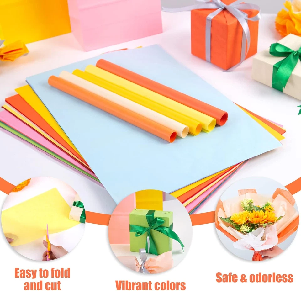 330 Sheets Multicolor Wrapping Tissue Paper 14X10 Inch for Crafts and Gifts - Image 3 of 4