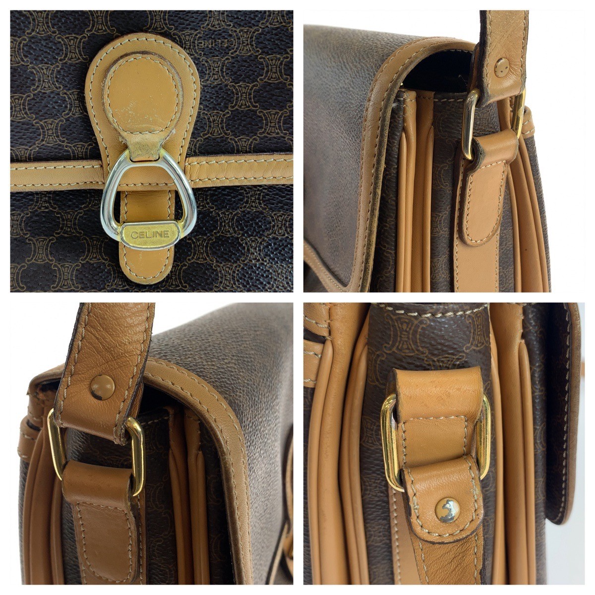 CELINE vintage Macadam pattern Diagonal Sholder b… - image 5