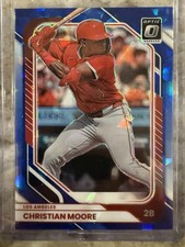 2026 Donruss Optic Blue Cracked Ice #62 Christian Moore /15 Anaheim Angels