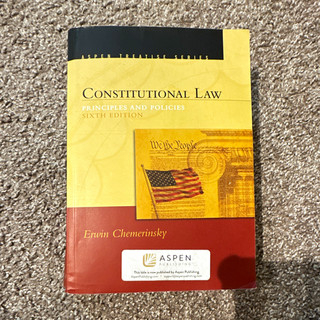Chemerinsky Constitutional Law: Principles and Policies 6th Ed 2019 PB